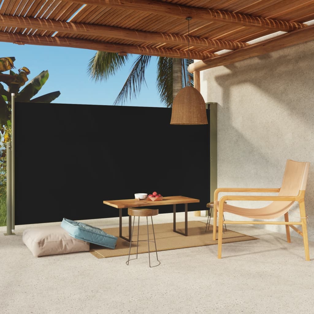 Patio Retractable Side Awning 170x300 cm Black