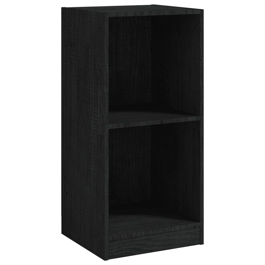 Side Cabinet Black 35.5x33.5x76 cm Solid Pinewood