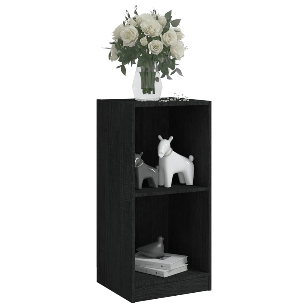 Side Cabinet Black 35.5x33.5x76 cm Solid Pinewood