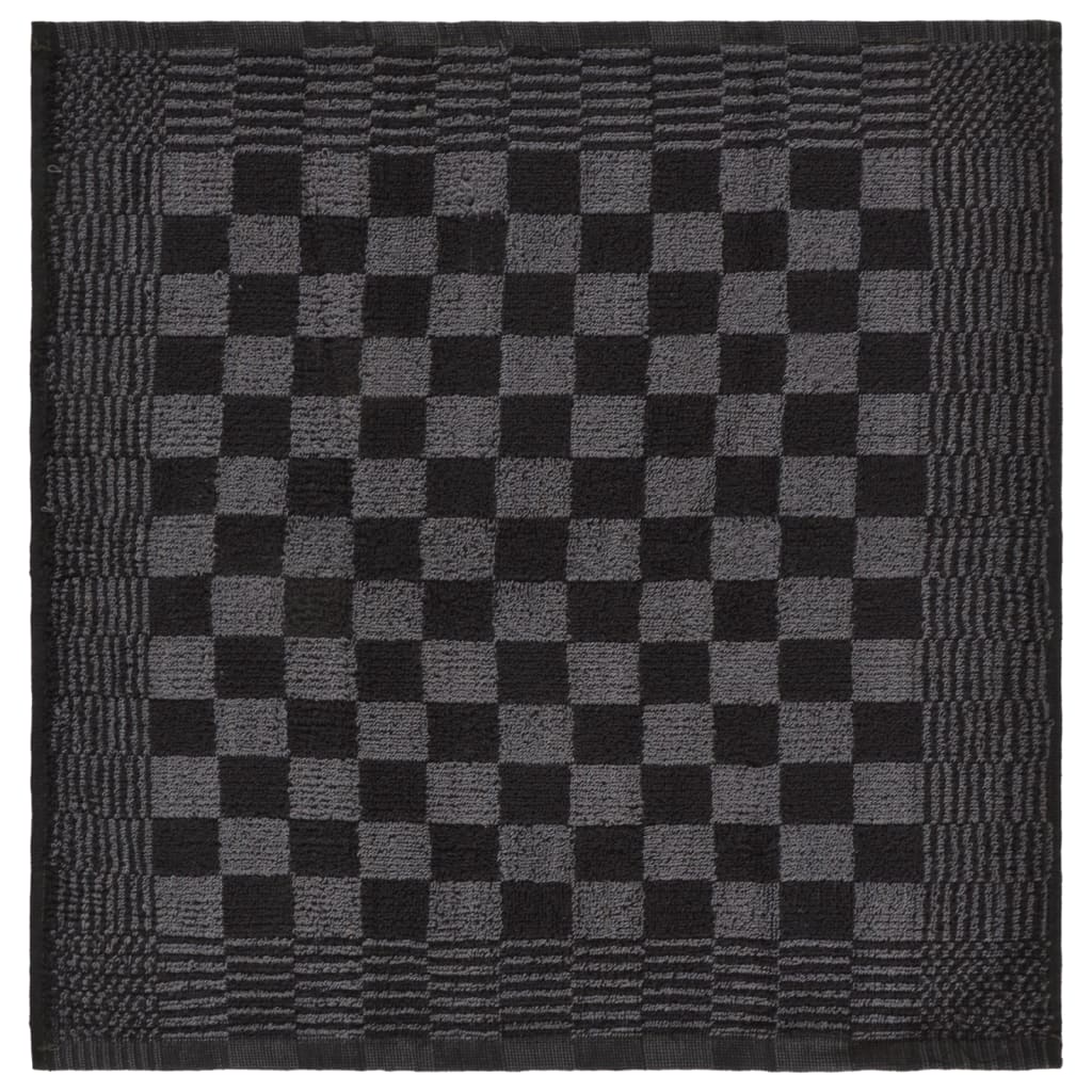 20 Piece Towel Set Black and Grey Cotton