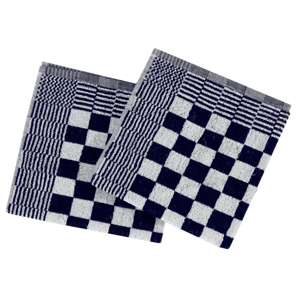 20 Piece Towel Set Blue and White Cotton