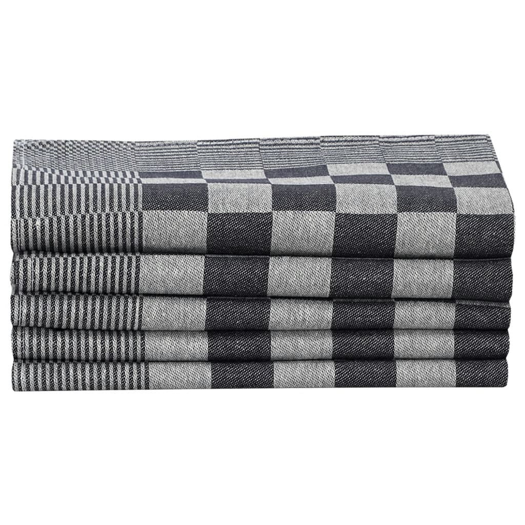 20 Piece Towel Set Black and White Cotton