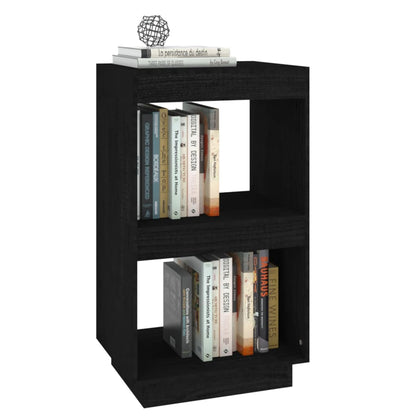 Book Cabinet Black 40x35x71 cm Solid Pinewood