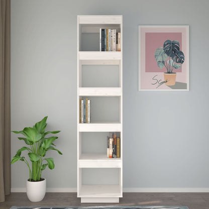 Book Cabinet/Room Divider White 40x35x167 cm Solid Wood Pine