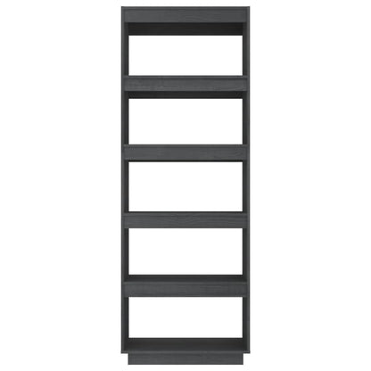 Book Cabinet/Room Divider Grey 60x35x167 cm Solid Pinewood