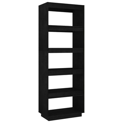 Book Cabinet/Room Divider Black 60x35x167 cm Solid Pinewood