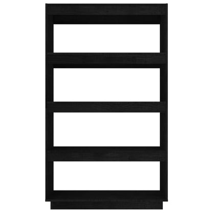 Book Cabinet/Room Divider Black 80x35x135 cm Solid Pinewood