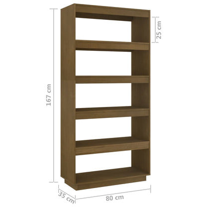 Book Cabinet/Room Divider Honey Brown 80x35x167 cm Solid Pinewood