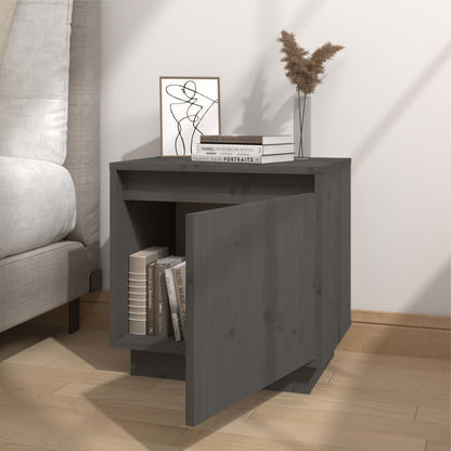 Bedside Cabinet Grey 40x30x40 cm Solid Wood Pine