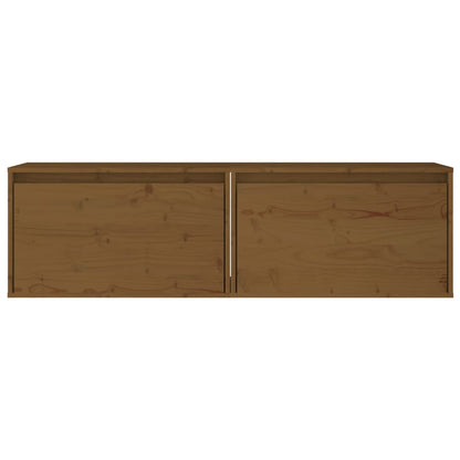 Wall Cabinets 2 pcs Honey Brown 60x30x35 cm Solid Pinewood