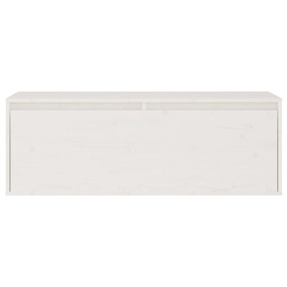 Wall Cabinet White 100x30x35 cm Solid Wood Pine