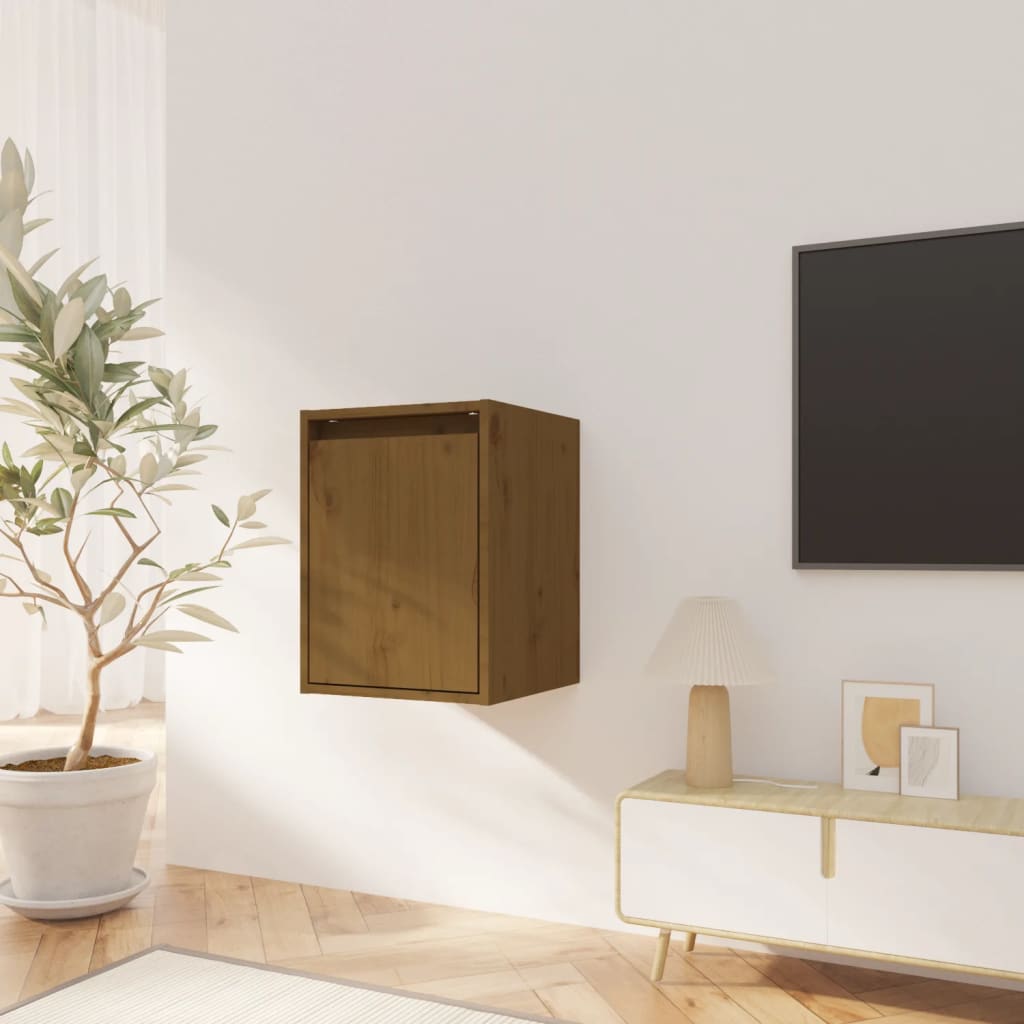 Wall Cabinets 2 pcs Honey Brown 30x30x40 cm Solid Wood Pine