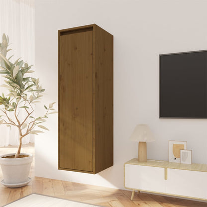 Wall Cabinet Honey Brown 30x30x100 cm Solid Pinewood