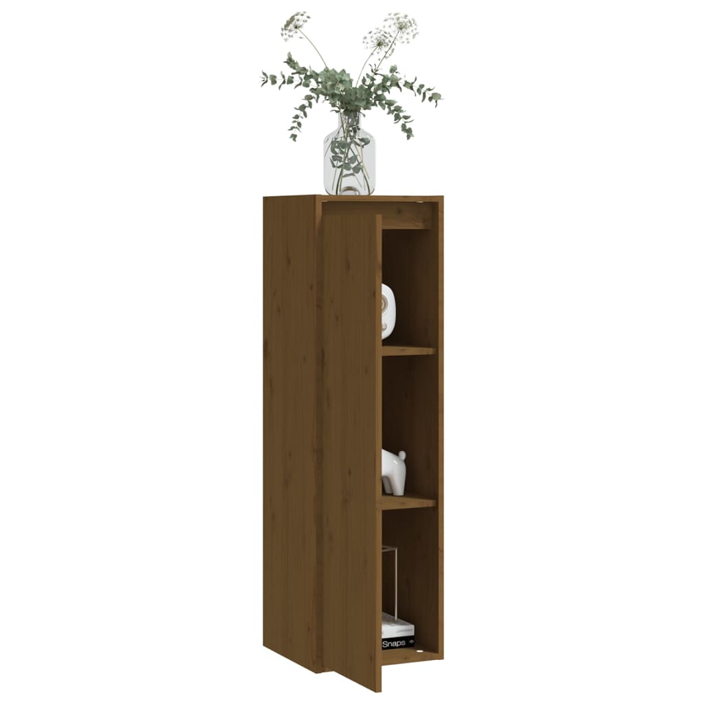 Wall Cabinet Honey Brown 30x30x100 cm Solid Pinewood