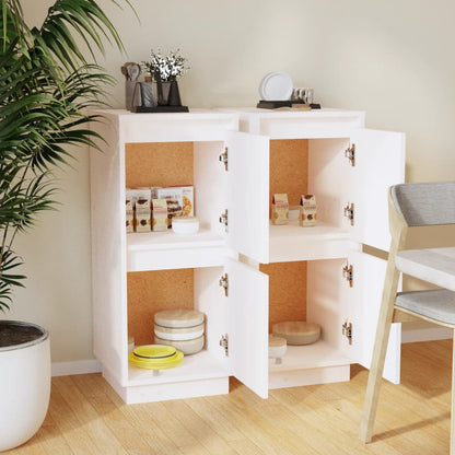 Sideboards 2 pcs White 31.5x34x75 cm Solid Wood Pine