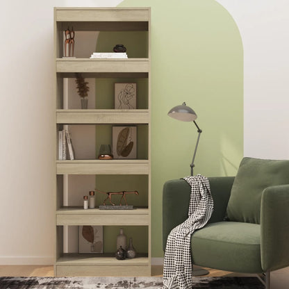 Book Cabinet/Room Divider Sonoma Oak 60x30x166 cm Engineered Wood
