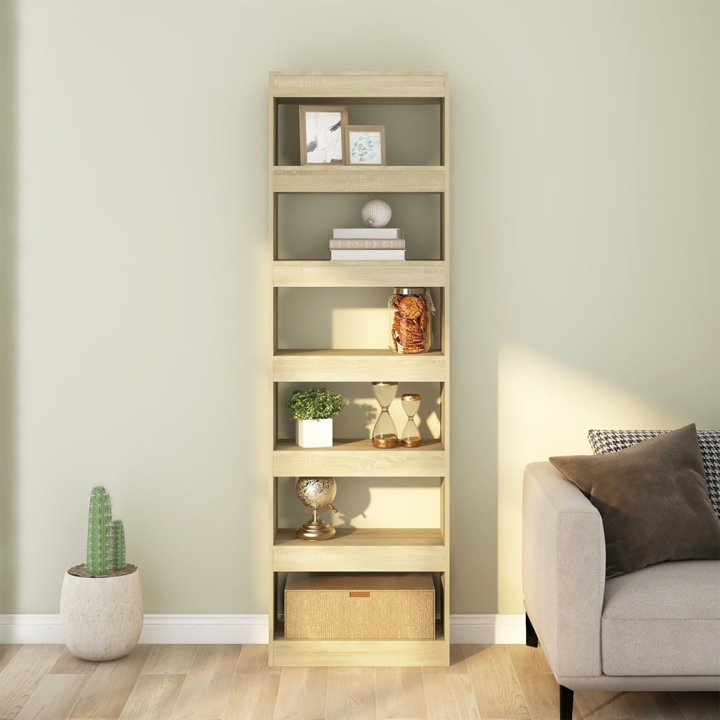 Book Cabinet/Room Divider Sonoma Oak 60x30x198 cm