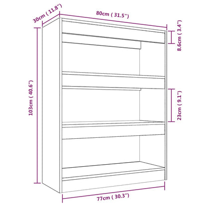 Book Cabinet/Room Divider Black 80x30x103 cm Engineered wood