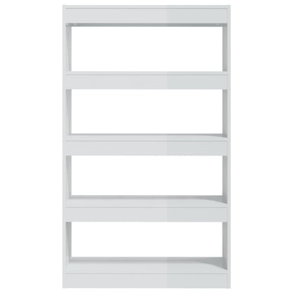 Book Cabinet/Room Divider High Gloss White 80x30x135 cm Engineered Wood
