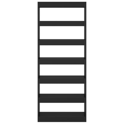 Book Cabinet/Room Divider Black 80x30x198 cm Engineered Wood