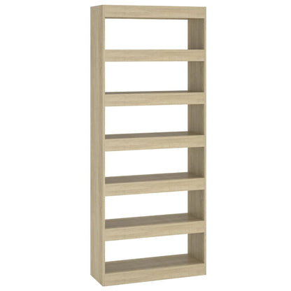 Book Cabinet/Room Divider Sonoma Oak 80x30x198 cm Engineered Wood