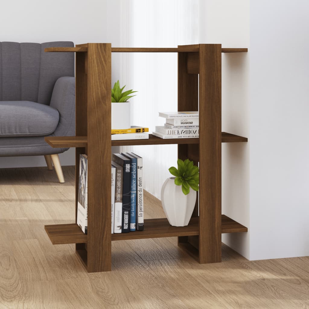 Book Cabinet/Room Divider Brown Oak 80x30x87 cm