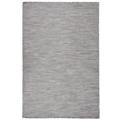 Outdoor Flatweave Rug 120x170 cm Brown and Blue