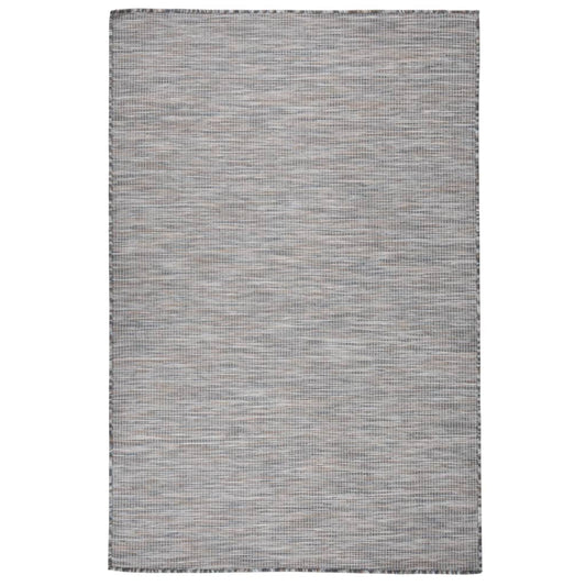 Outdoor Flatweave Rug 120x170 cm Brown and Blue