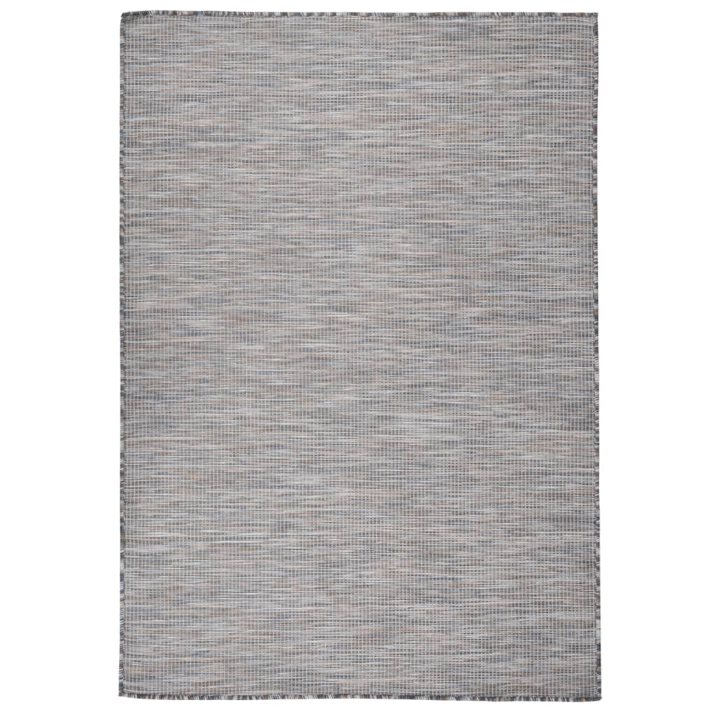 Outdoor Flatweave Rug 160x230 cm Brown and Blue
