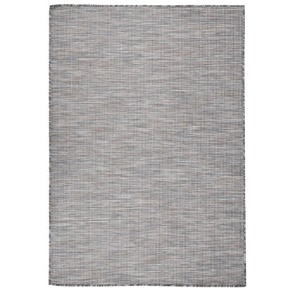Outdoor Flatweave Rug 160x230 cm Brown and Blue