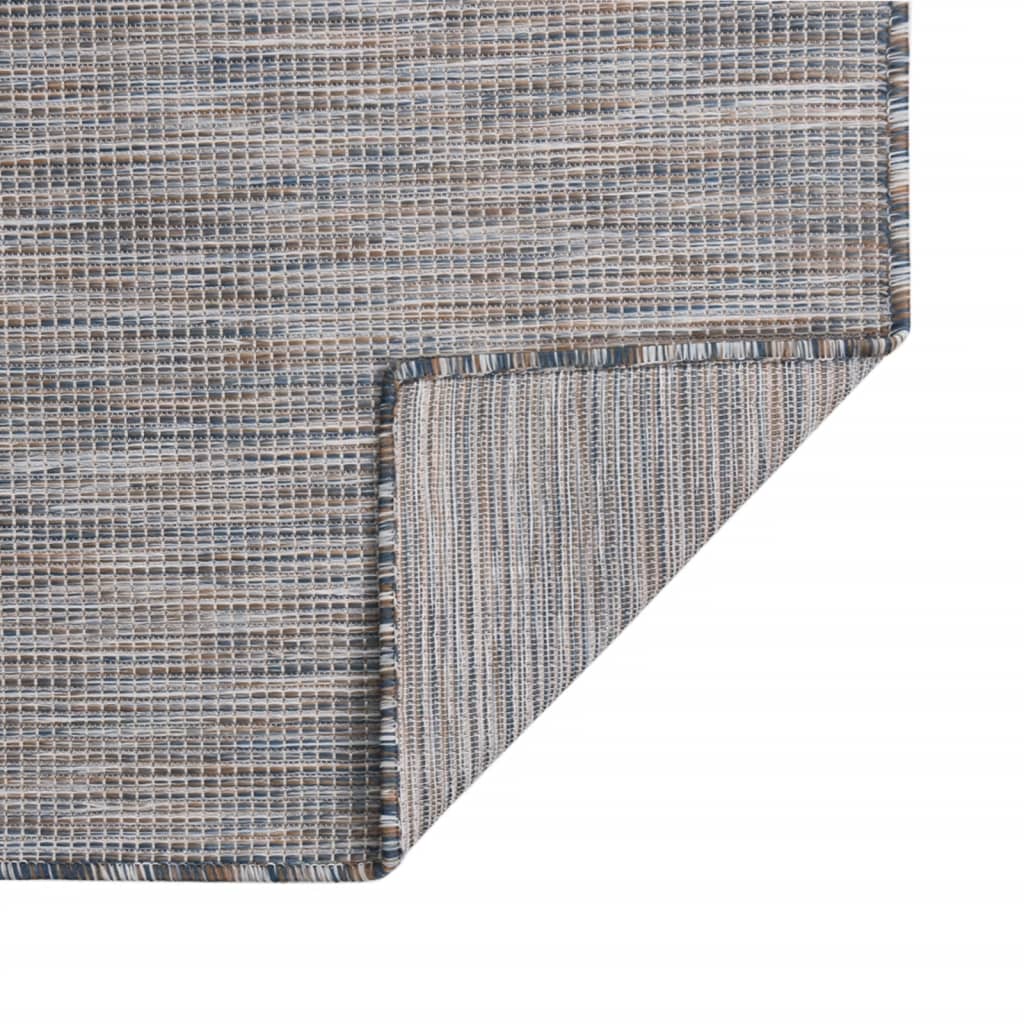 Outdoor Flatweave Rug 160x230 cm Brown and Blue