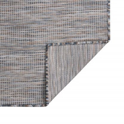 Outdoor Flatweave Rug 160x230 cm Brown and Blue