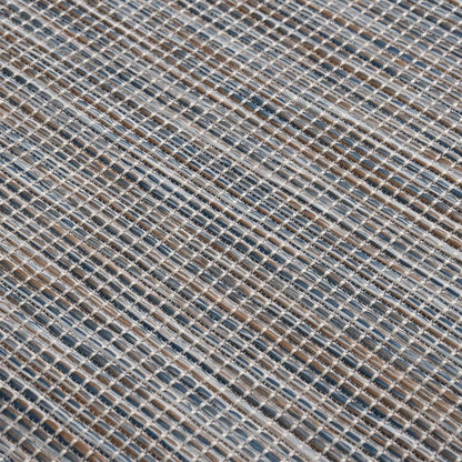 Outdoor Flatweave Rug 160x230 cm Brown and Blue