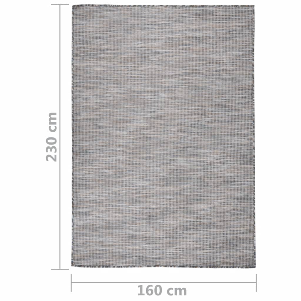 Outdoor Flatweave Rug 160x230 cm Brown and Blue