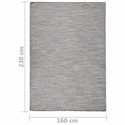 Outdoor Flatweave Rug 160x230 cm Brown and Blue