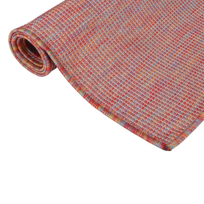 Outdoor Flatweave Rug 120x170 cm Red