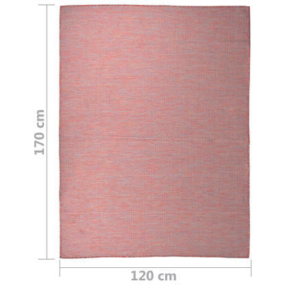 Outdoor Flatweave Rug 120x170 cm Red