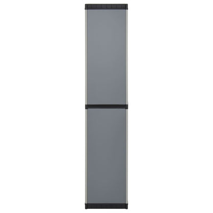 Garden Storage Cabinet with 3 Shelves Grey & Black 34x40x168 cm
