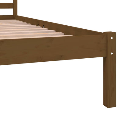 Bed Frame Solid Wood Pine 120x190 cm Small Double Honey Brown