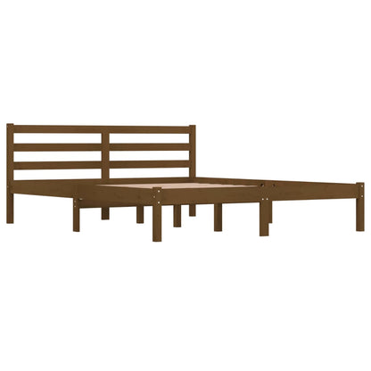 Bed Frame Solid Wood Pine 150x200 cm King Size Honey Brown