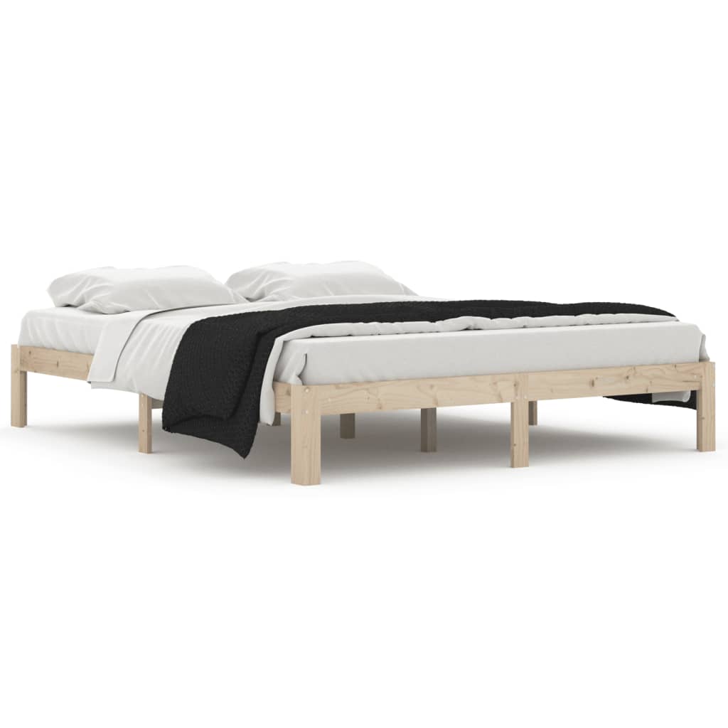Bed Frame without Mattress Solid Wood Pine 160x200cm
