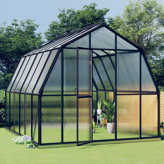 Greenhouse with Base Frame Anthracite 9.53 m² Aluminium