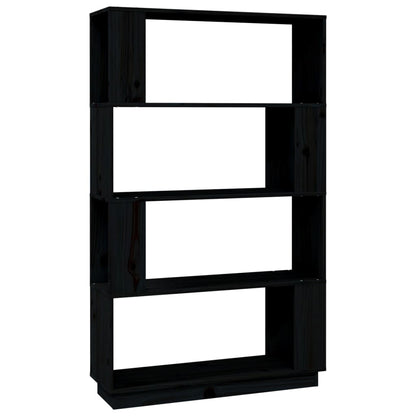 Book Cabinet/Room Divider Black 80x25x132 cm Solid Wood Pine