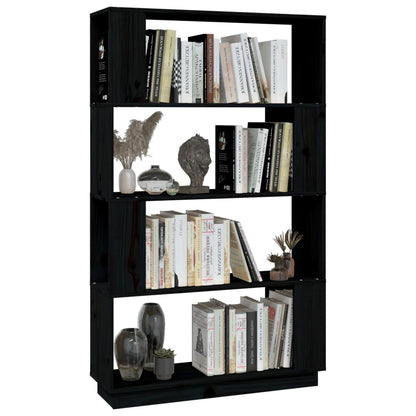 Book Cabinet/Room Divider Black 80x25x132 cm Solid Wood Pine