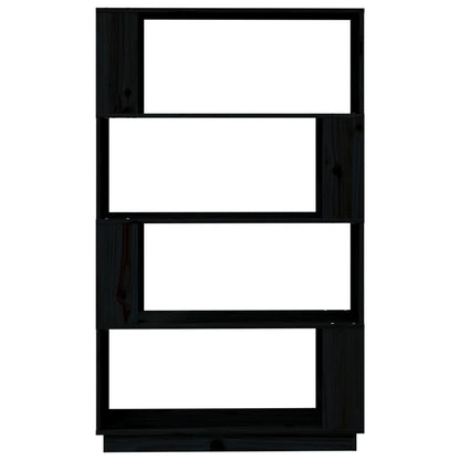 Book Cabinet/Room Divider Black 80x25x132 cm Solid Wood Pine