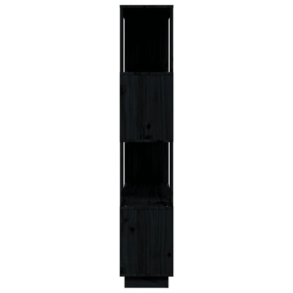 Book Cabinet/Room Divider Black 80x25x132 cm Solid Wood Pine