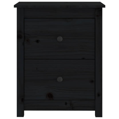 Bedside Cabinets 2 pcs Black 50x35x61.5 cm Solid Wood Pine