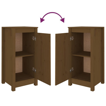 Sideboards 2 pcs Honey Brown 39x35x80 cm Solid Wood Pine