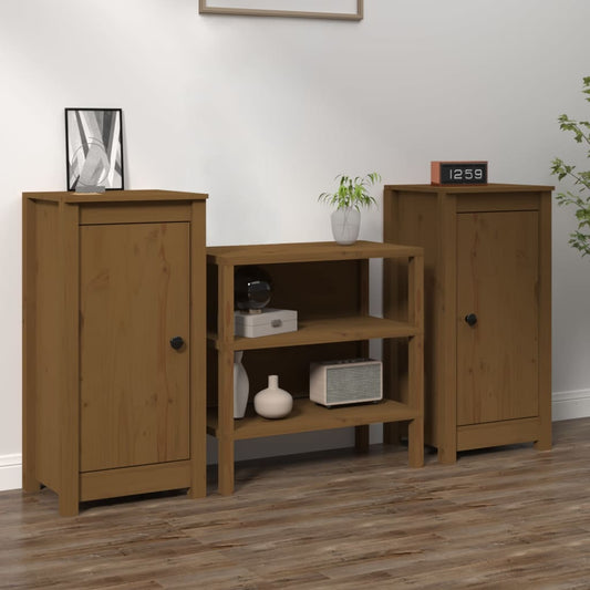 Sideboards 2 pcs Honey Brown 39x35x80 cm Solid Wood Pine