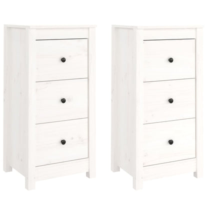 Sideboards 2 pcs White 40x35x80 cm Solid Wood Pine